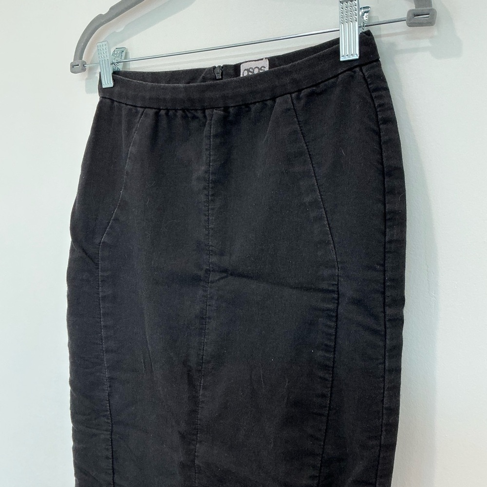 ASOS Denim Black Pencil Skirt - Picture 3 of 11
